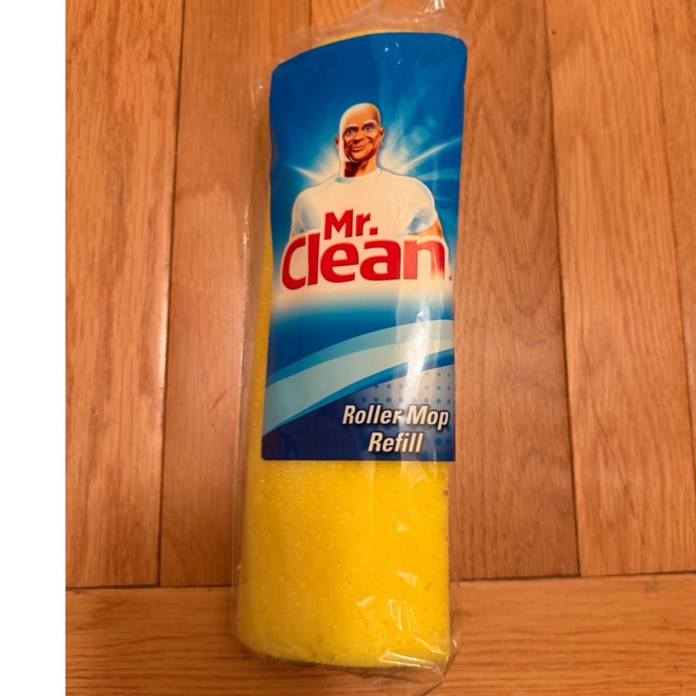 Vintage‎ MR. CLEAN Roller Mop Replacement Head Yellow Absorbent Sponge SEALED